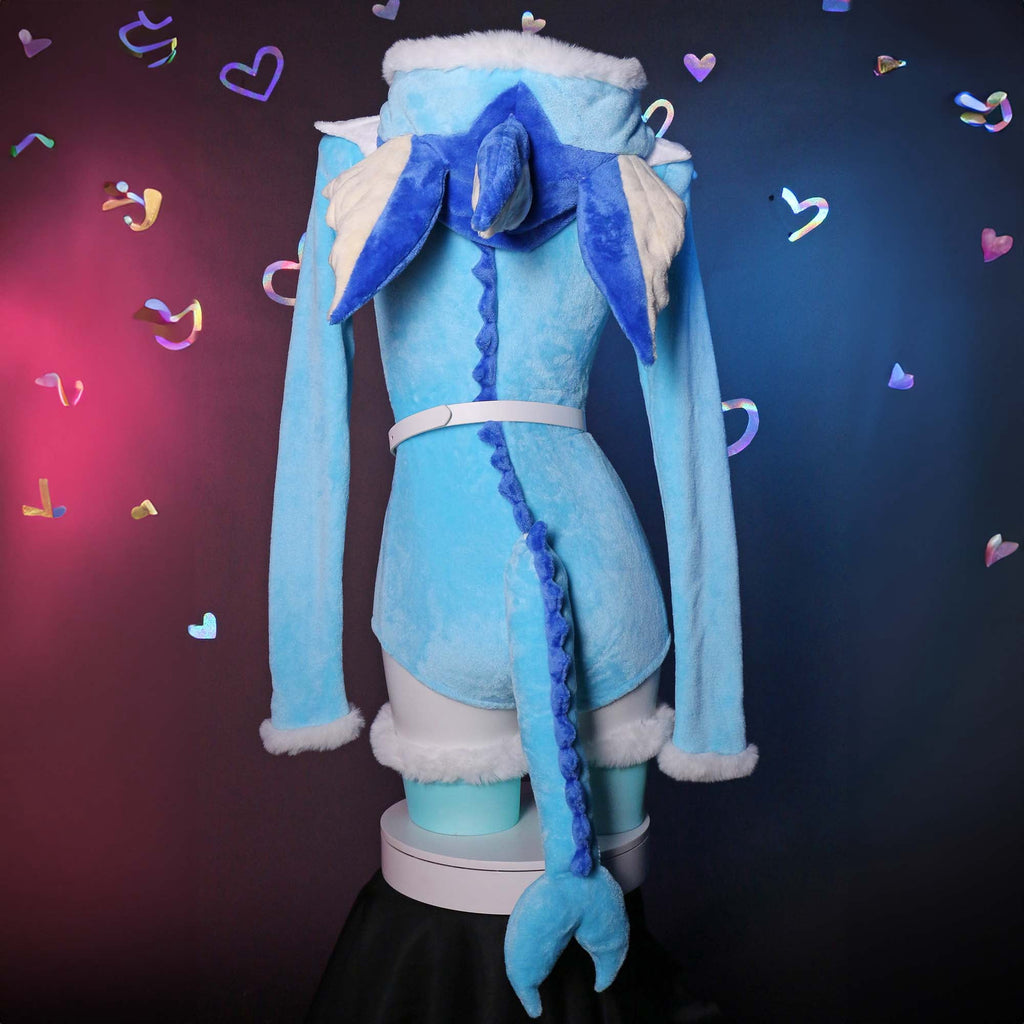 Women sexy Fluffy Hooded Bodysuit Halloween Deep V Kawaii One Piece Lingerie Rompers with Choker and Socks