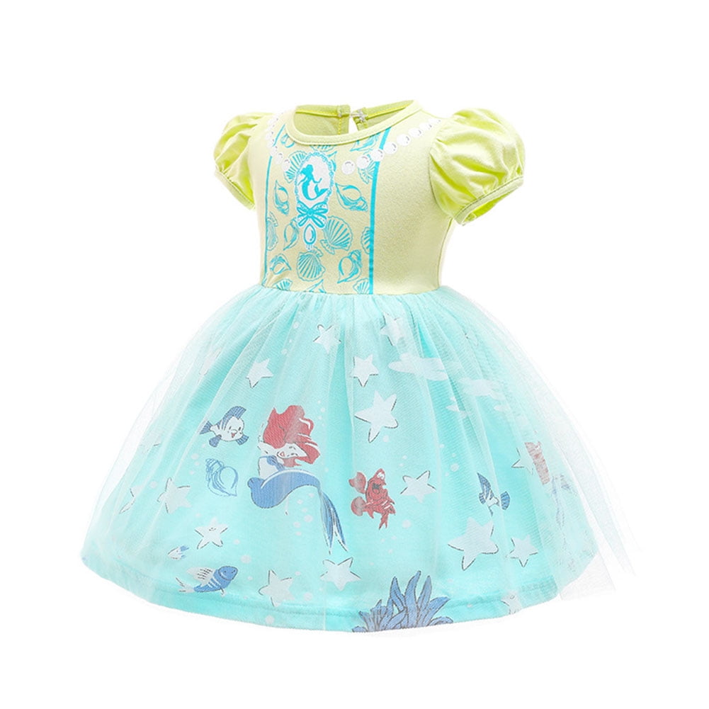 WIBACKER 1-6T Toddler Kid Baby Girls Fancy Party Puff Sleeve Princess Dress Cosplay Costume Dress Up