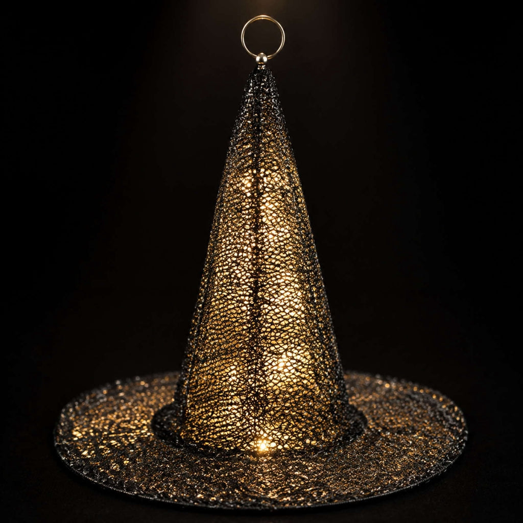Honeplcked Lighted Hanging Witch Hats, Light Up Waterproof Halloween Decorations Hanging Lights for Indoor Outdoor Yard, Lawn, Tree, Party Supplies Decor