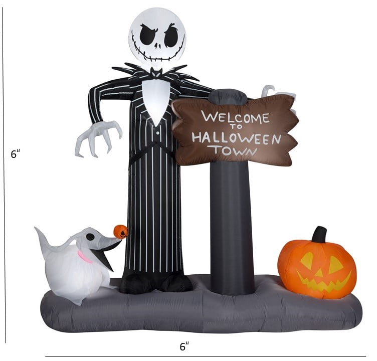 Gemmy Industries Yard Inflatables Nightmare Before Christmas Halloween Town Scene, 6 ft