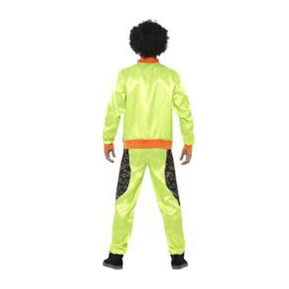 Retro Shell Suit Costume Mens Adult Neon Green 1980s Large Male Fancy Dress Party Book Week Halloween