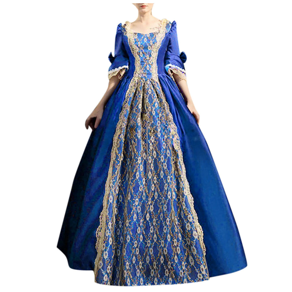 UPPADA Plus Size Victorian Dress for Women Lace Up Flare Sleeve Ball Gown with Corset Evening Party Maxi Gowns Vintage Cocktail Dress Wedding Dresses Early