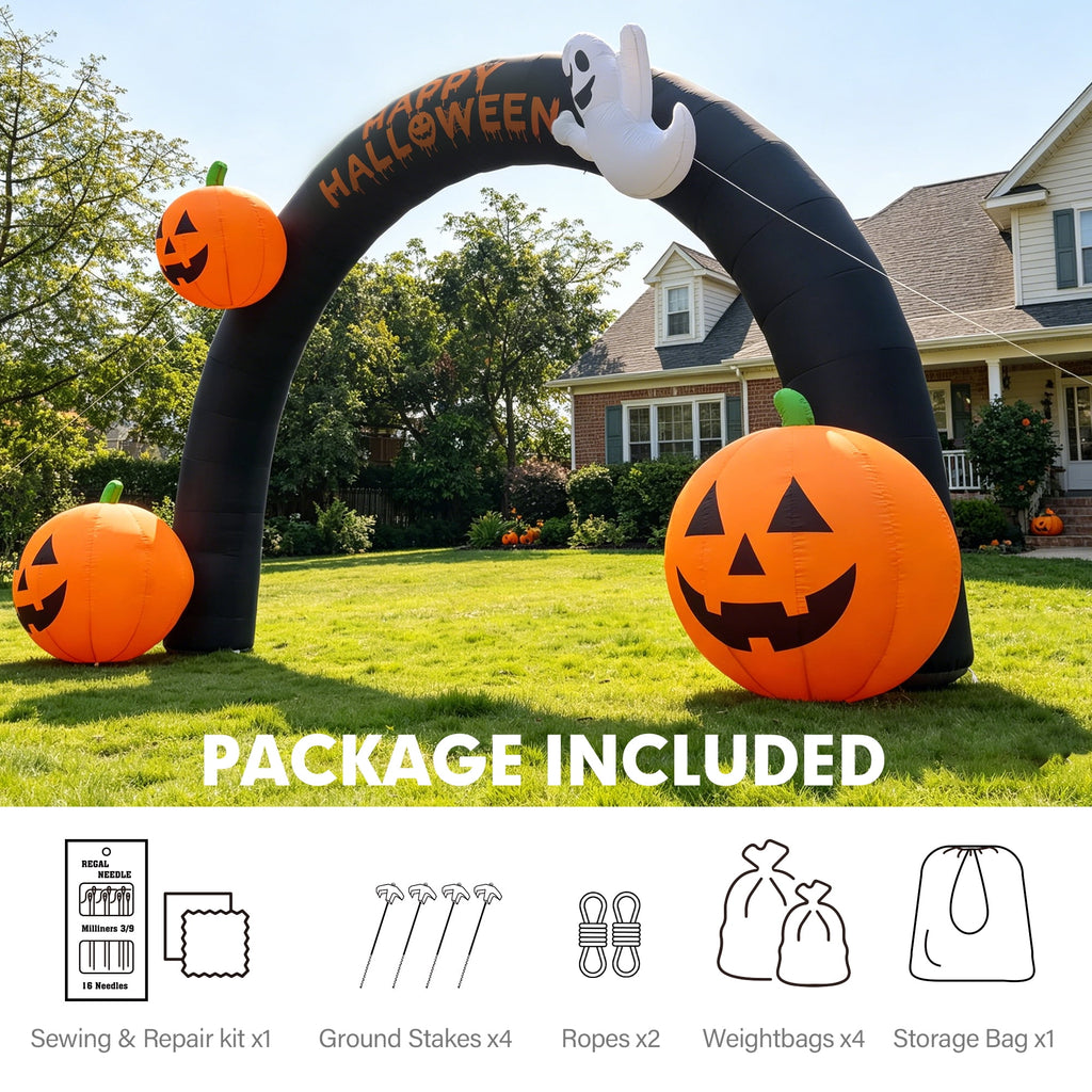 Wellcomer 20FT Inflatable Halloween Arch with LED Lights for Outdoor Decoration