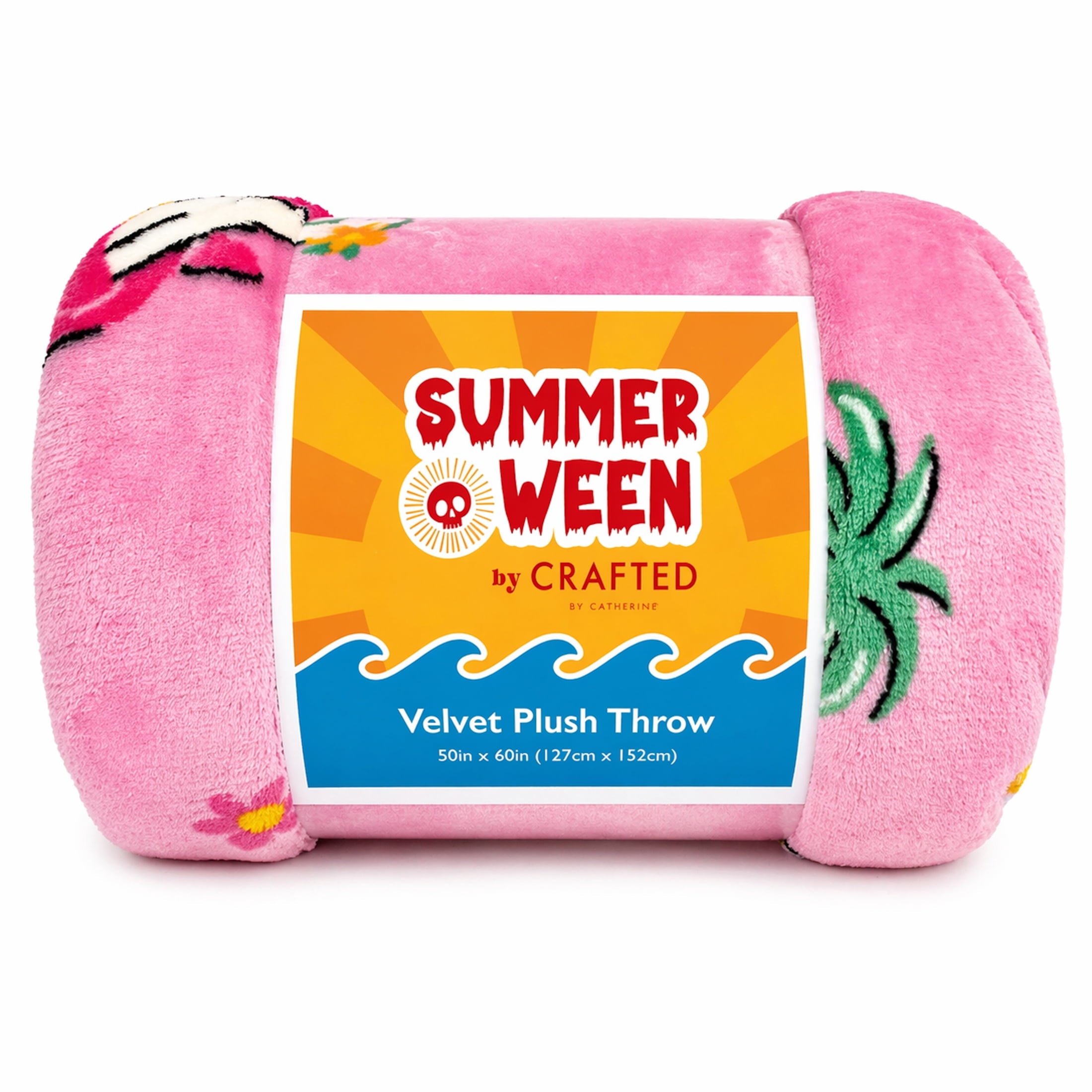 Summerween Oversize Super Soft Plush Throw Blankets, Summer Patio Pool Halloween Throws, RETIREMENT GHOST