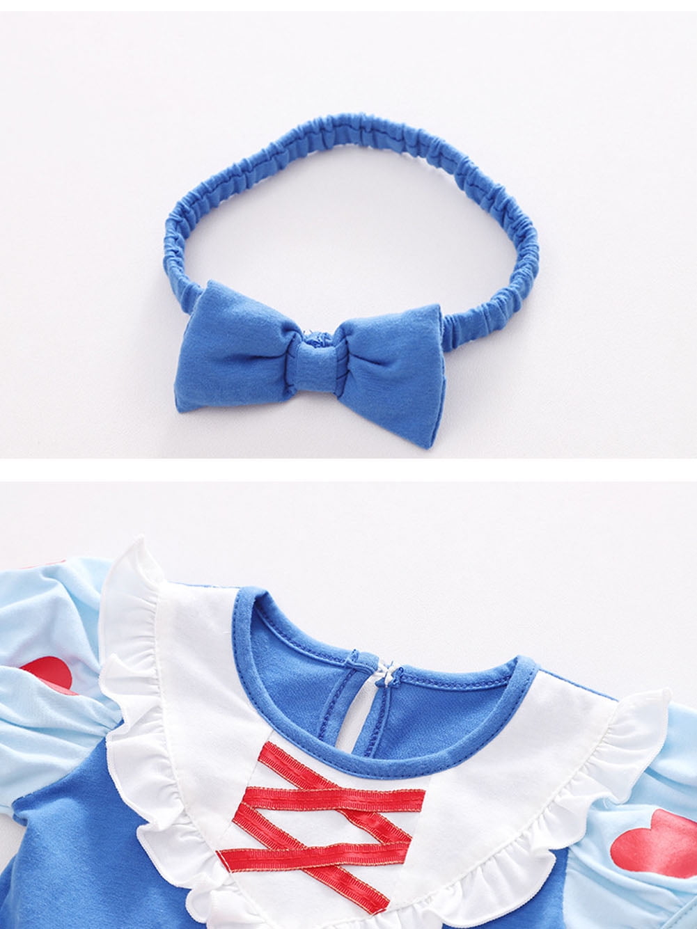 WIBACKER Infant Baby Girls Princess Romper Costume Onesie Fancy Dress Bodysuit with Headband Halloween Birthday Dresses