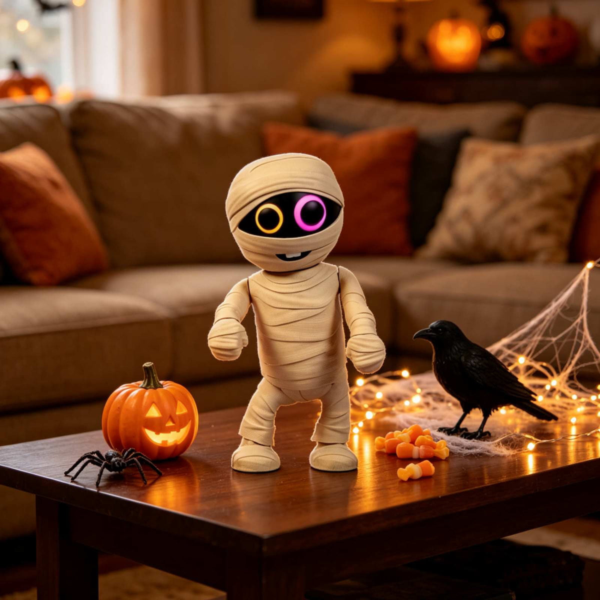Clearance! Lighted Swing Ghost with Wooden Board, 45" Halloween Decorations Outdoor, Spooky Cute Ghosts Decorations for Front Porch Yard Tree