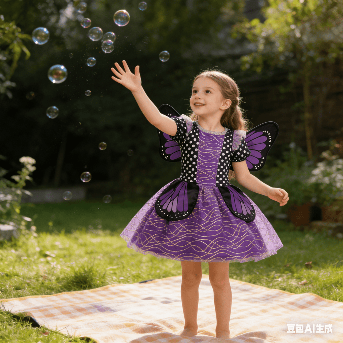 CZKHPTY Girls 3D Butterfly Fairy Tutu Dress, Whimsical Garden Princess Pretend Play Fancy Outfit, Sizes 3-4Y