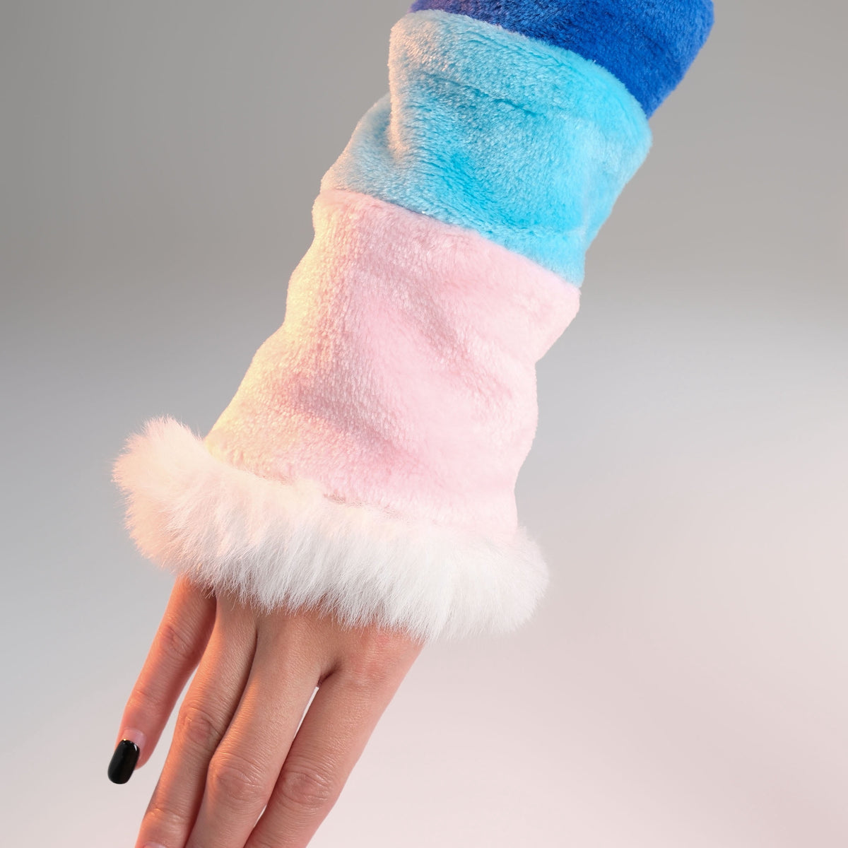 Women sexy Fluffy Hooded Bodysuit Halloween Deep V Kawaii One Piece Lingerie Rompers with Choker and Socks