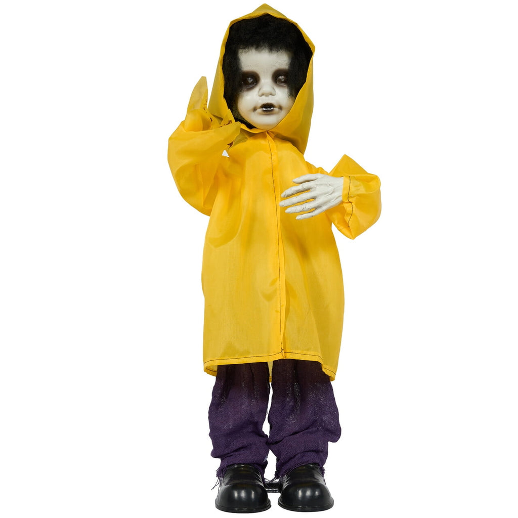 Joyfy 67" Standing Grim Reaper with Chain, Large Halloween Decorations Outdoor, Life Size Animatronics Skelton, Sound-Actived Party Decor with Creepy Sound & LED Eyes, Scary Haunted House Props