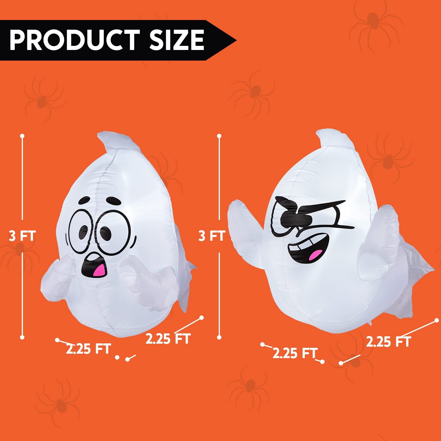 Joyfy 4.5 FT Halloween Inflatable Decorations Outdoor Scary Flying Ghost Broke Out from Window with Built-in LED Blow Up Inflatable for Window Decoration Yard Garden Lawn Decor