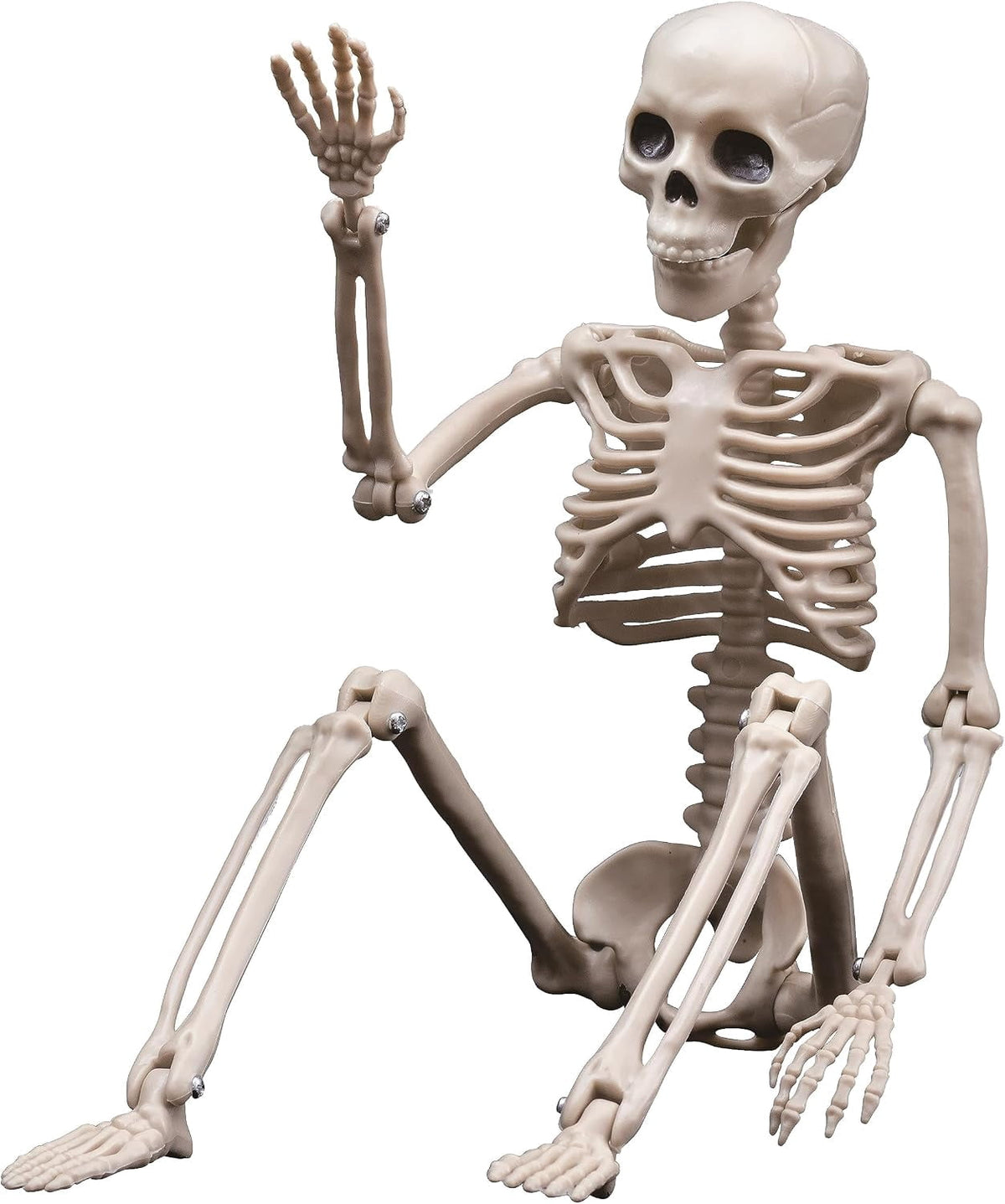 2PCS Halloween Skeleton Decoration Posable Skeletons Realistic Joint Design ,Indoor Outdoor Haunted House Props,16inches/40cm