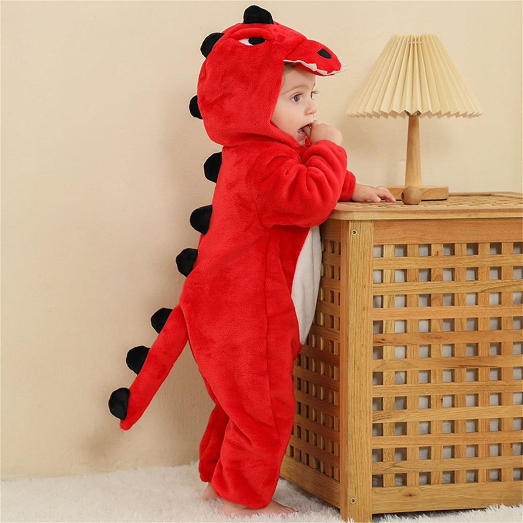 WIBACKER 0-3T Unisex Baby Animal Costume Winter Autumn Flannel Hooded Romper Christmas and Halloween Panda Cosplay Jumpsuit
