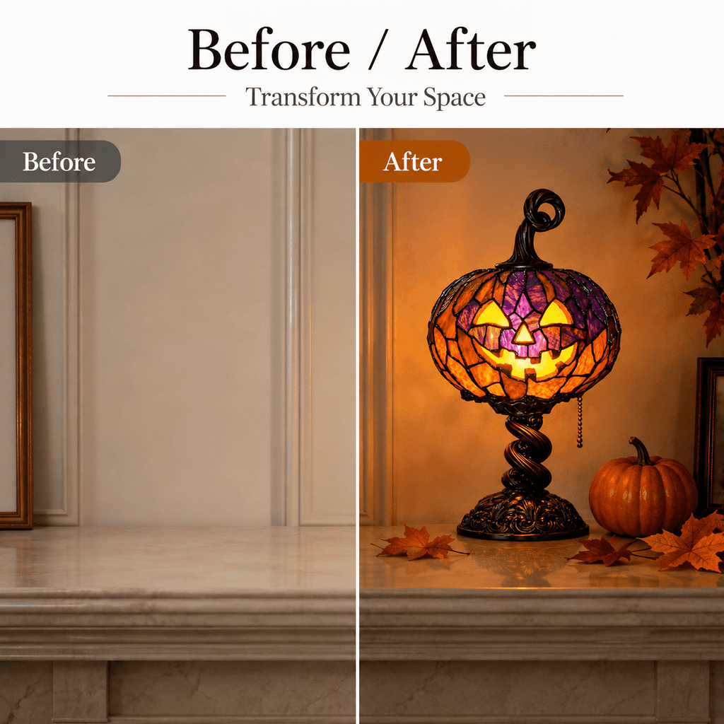 Diceymbol Halloween Decorations and Fall Decor, Halloween Venue Decoration Ghost Props LED Illuminated Ghost Decorations for Tabletop, Mantel, Shelf Indoor Outdoor 9.05 inch