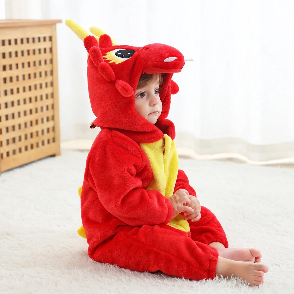 WIBACKER 0-3T Unisex Baby Animal Costume Winter Autumn Flannel Hooded Romper Christmas and Halloween Panda Cosplay Jumpsuit