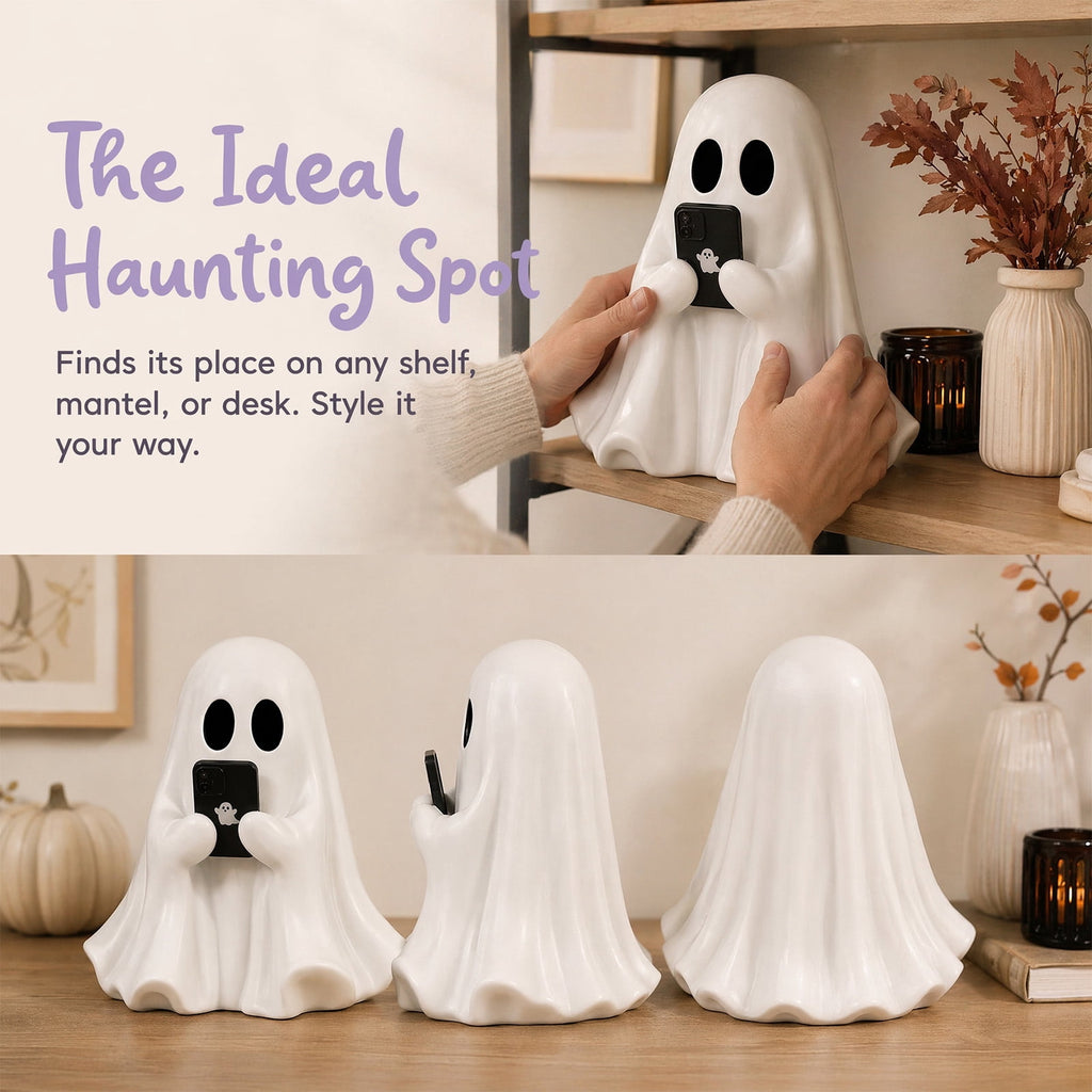 Halloween Decorations, Ghost Resin Crafts Ornaments, Alloween Decoration for Porch Yard Patio Indoor Decor Fall Autumn Home Shelf Mantel Ornament