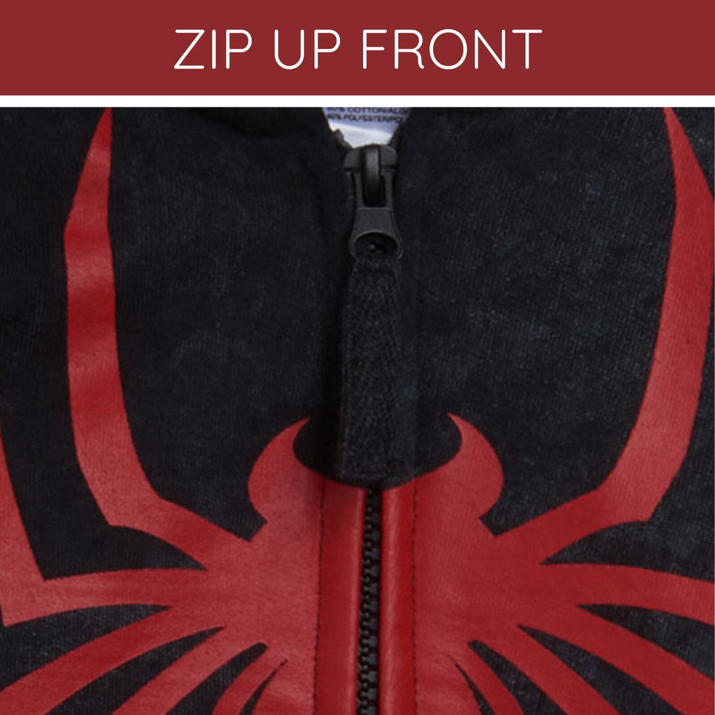 Marvel Spider-Man Little Boys' Cosplay Fleece Zip-Up Hoodie Miles Morales Black