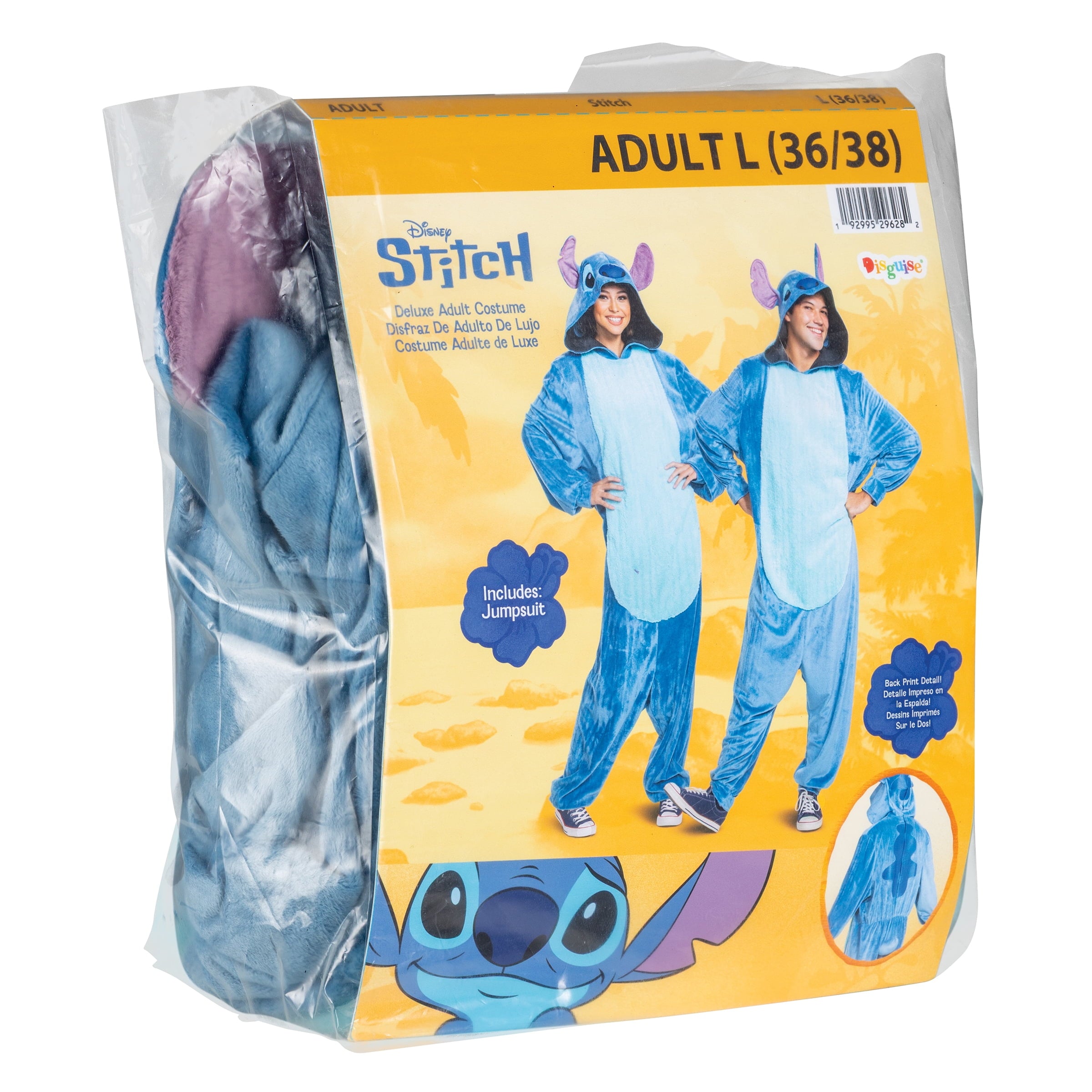 Disney Lilo & Stitch 'Stitch' Jumpsuit Halloween Costume for Adults, Mens Size L (36/38), by Disguise