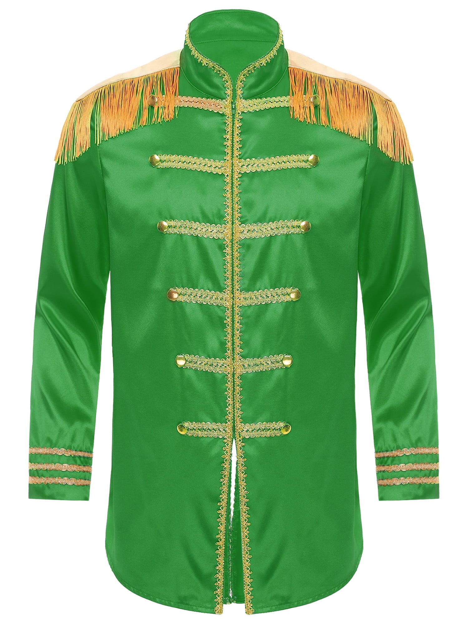 Eandarui Men's Halloween SGT Sergeant Pepper Costume Jacket Fancy Dress Hippie Music Star 1960s Shirt Red S