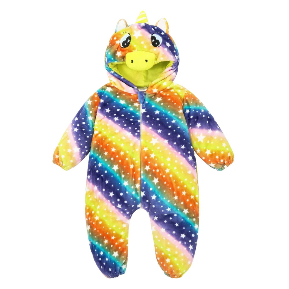 WIBACKER 0-3T Unisex Baby Animal Costume Winter Autumn Flannel Hooded Romper Christmas and Halloween Dinosaur Cosplay Jumpsuit