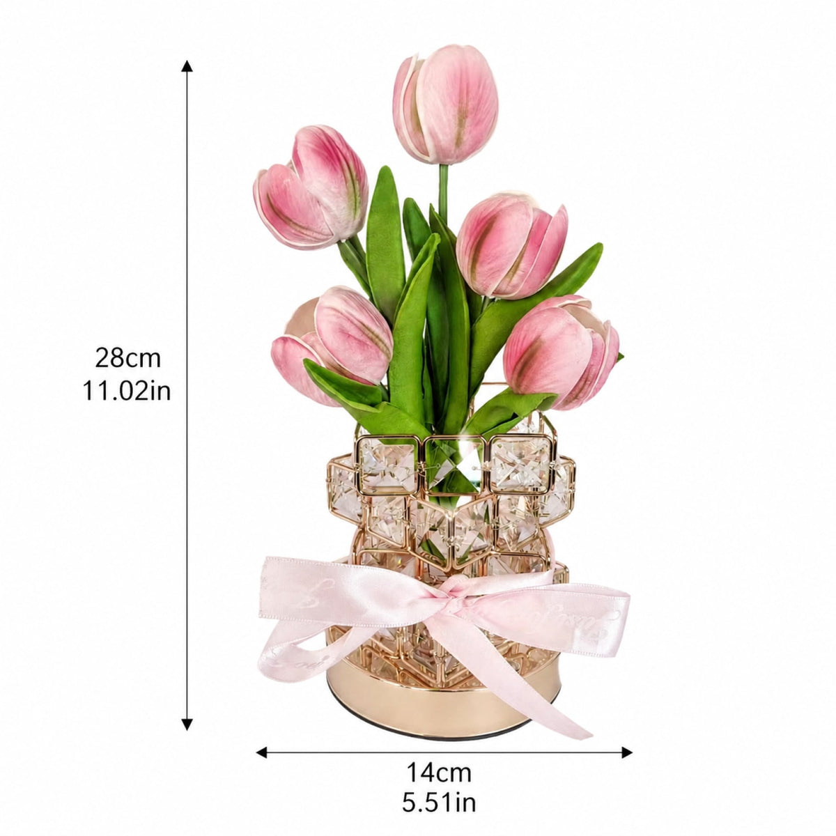 Tulip Bedside Night Light Lamp Halloween Decorations, Yard Garden Pathway Light Decor perfect for creating a scary haunted house layout layout arrangement setup. 18*14cm,1PC