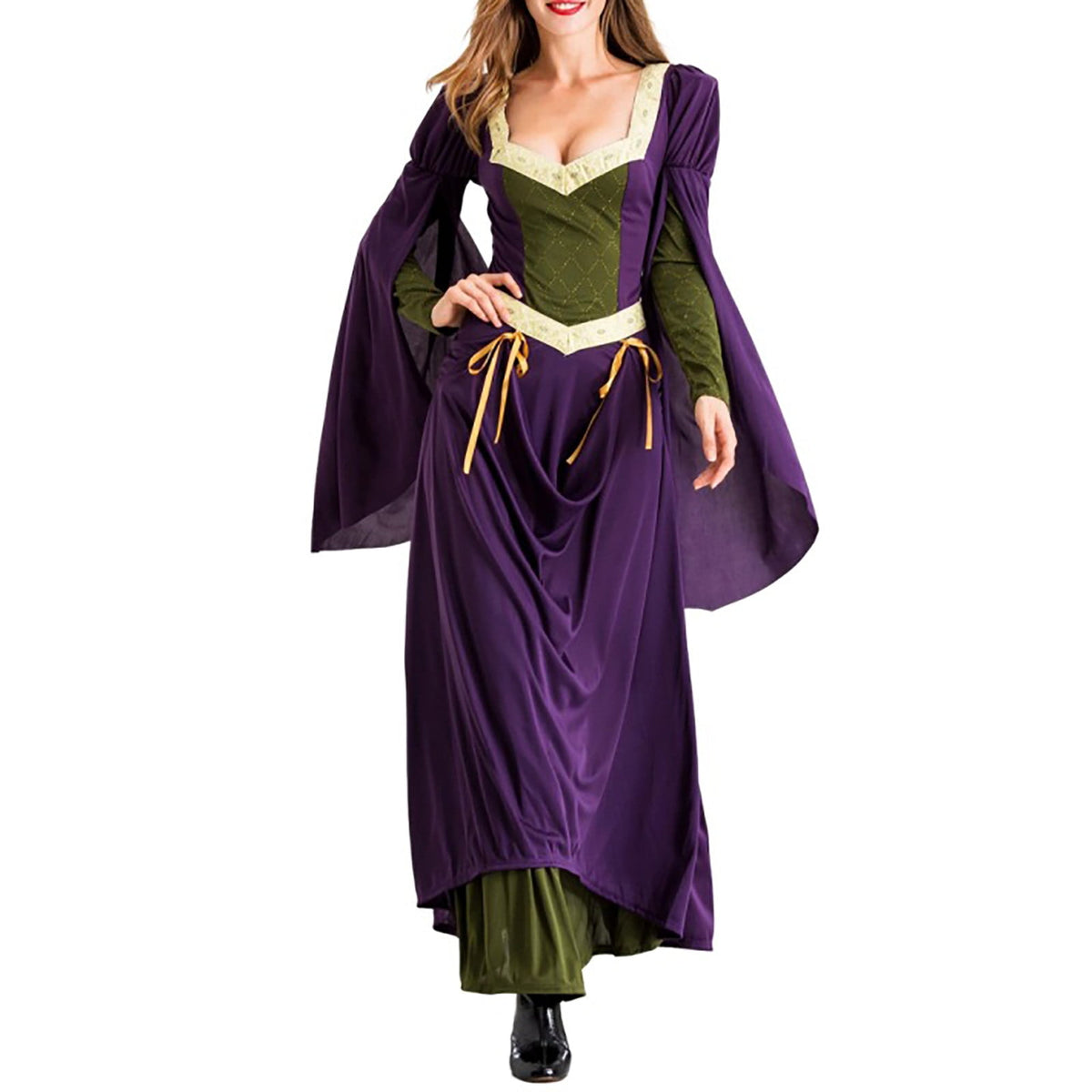 LYXSSBYX Maxi Dresses for Women Women's Long Sleeve Neck Dress Floor Length Cosplay Dress Plus Size Dress
