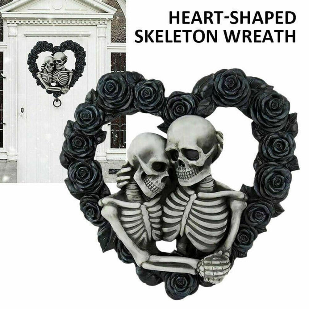 Halloween Gothic Skeleton Wreath House Number Door Skull Wall Decor M0P9