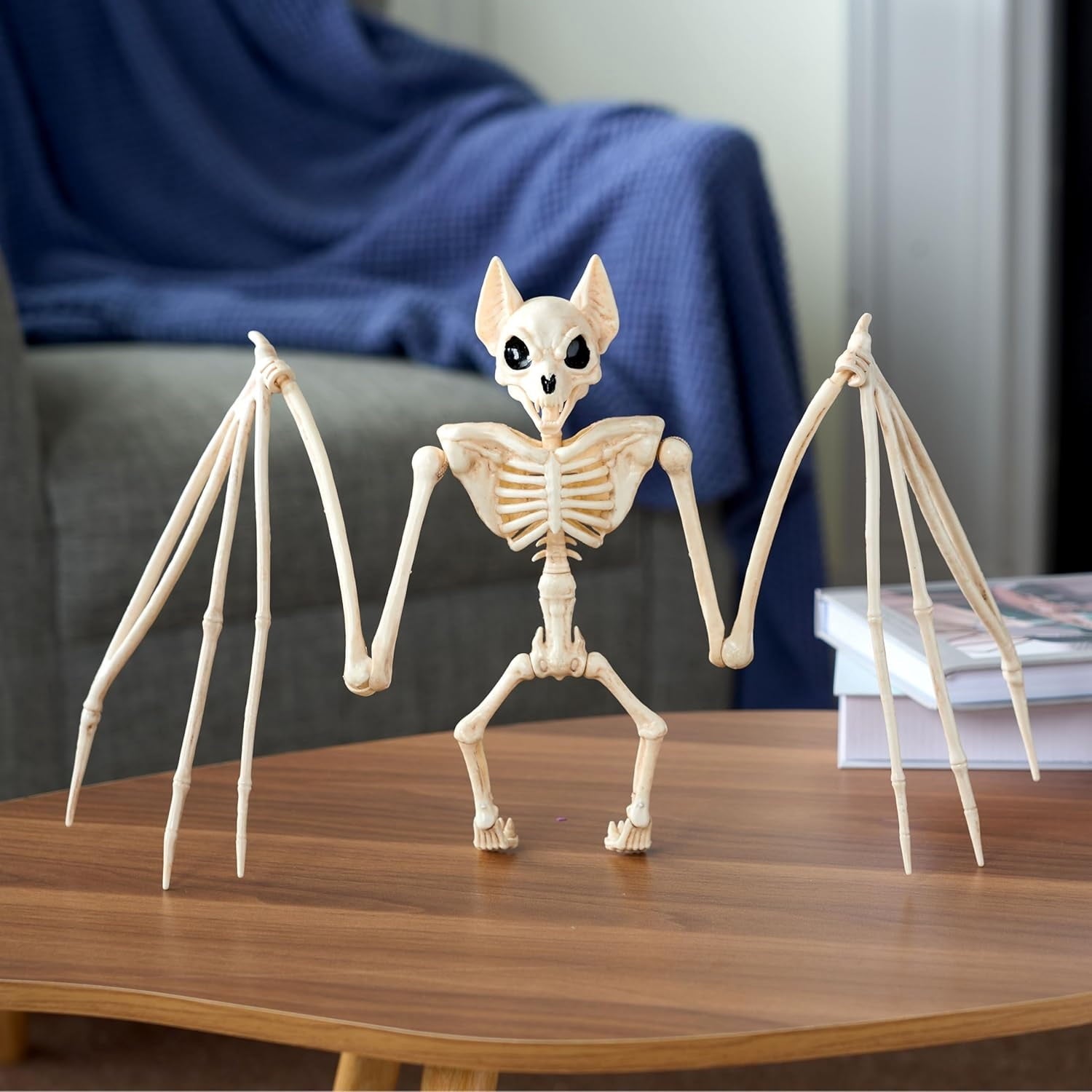 Joyfy 2 Pcs Duck Skeleton Halloween Decoration,4.5 Inch Posable Plastic Animals Halloween Skeleton for Indoor Outdoor Halloween Decorations,Haunted House Party Props