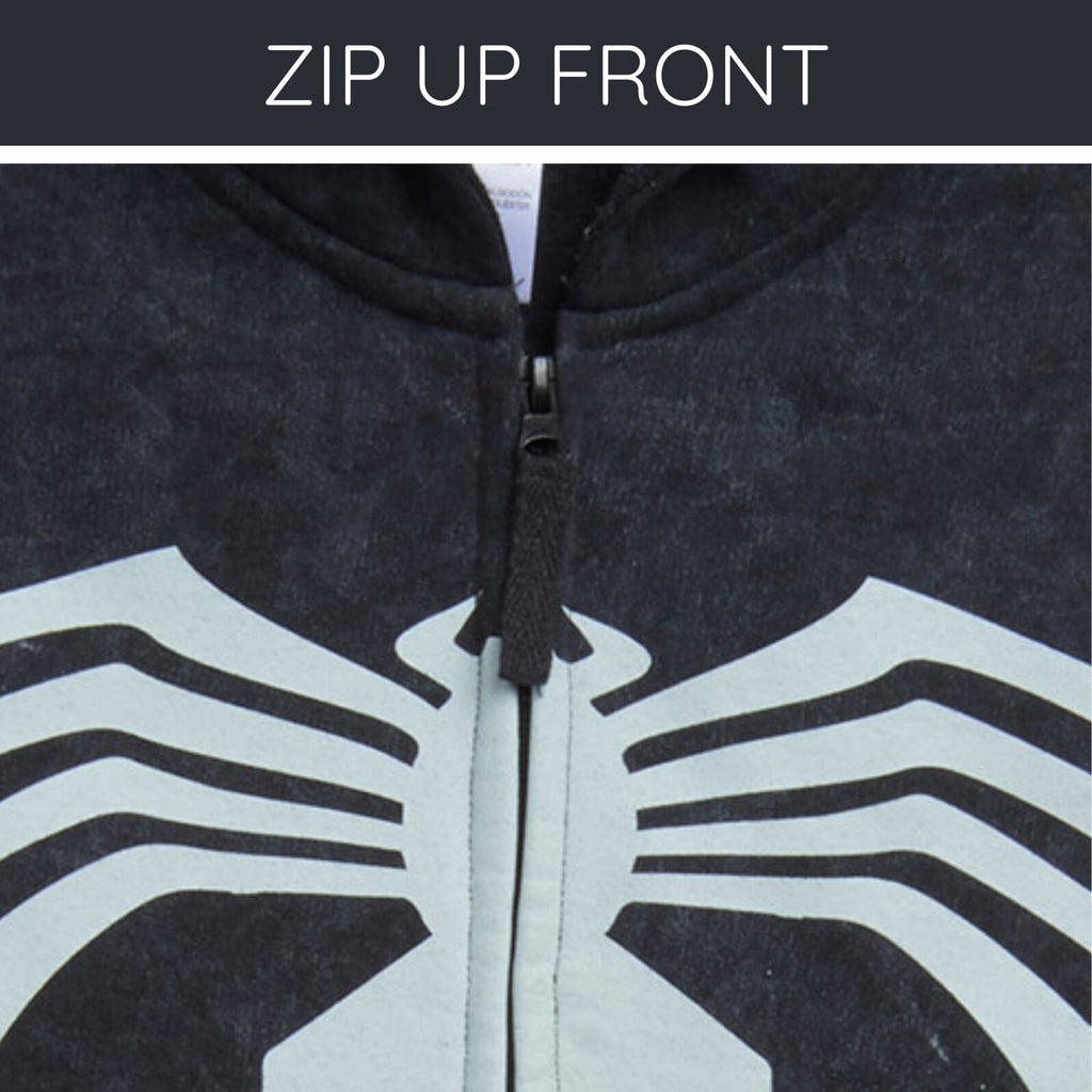 Marvel Spider-Man Little Boys' Cosplay Fleece Zip-Up Hoodie Miles Morales Black