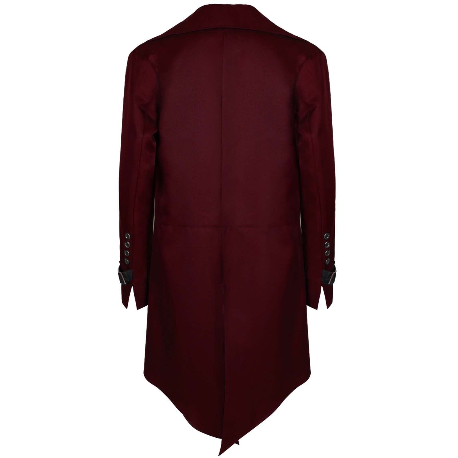 QATAINLAV Men's Vintage Steampunk Gothic Victorian Jacket Medieval Renaissance Pirate Frock Coat Formal Tuxedo Halloween Costumes Birthday Gifts Coffee S