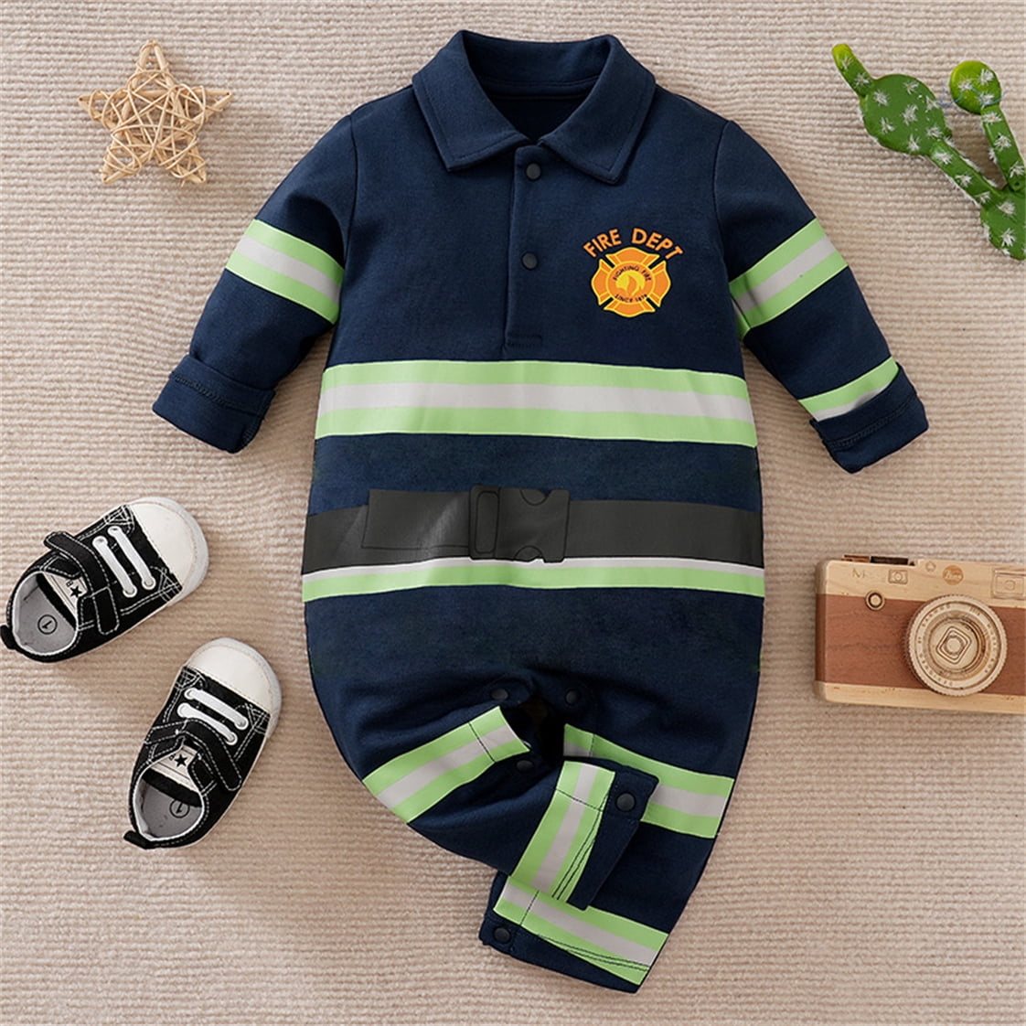 WIBACKER Baby Infant Boy Armor Printed Outfits 100% Cotton Newborn Boy Cosplay Party Jumpsuit Halloween Christmas Rompers