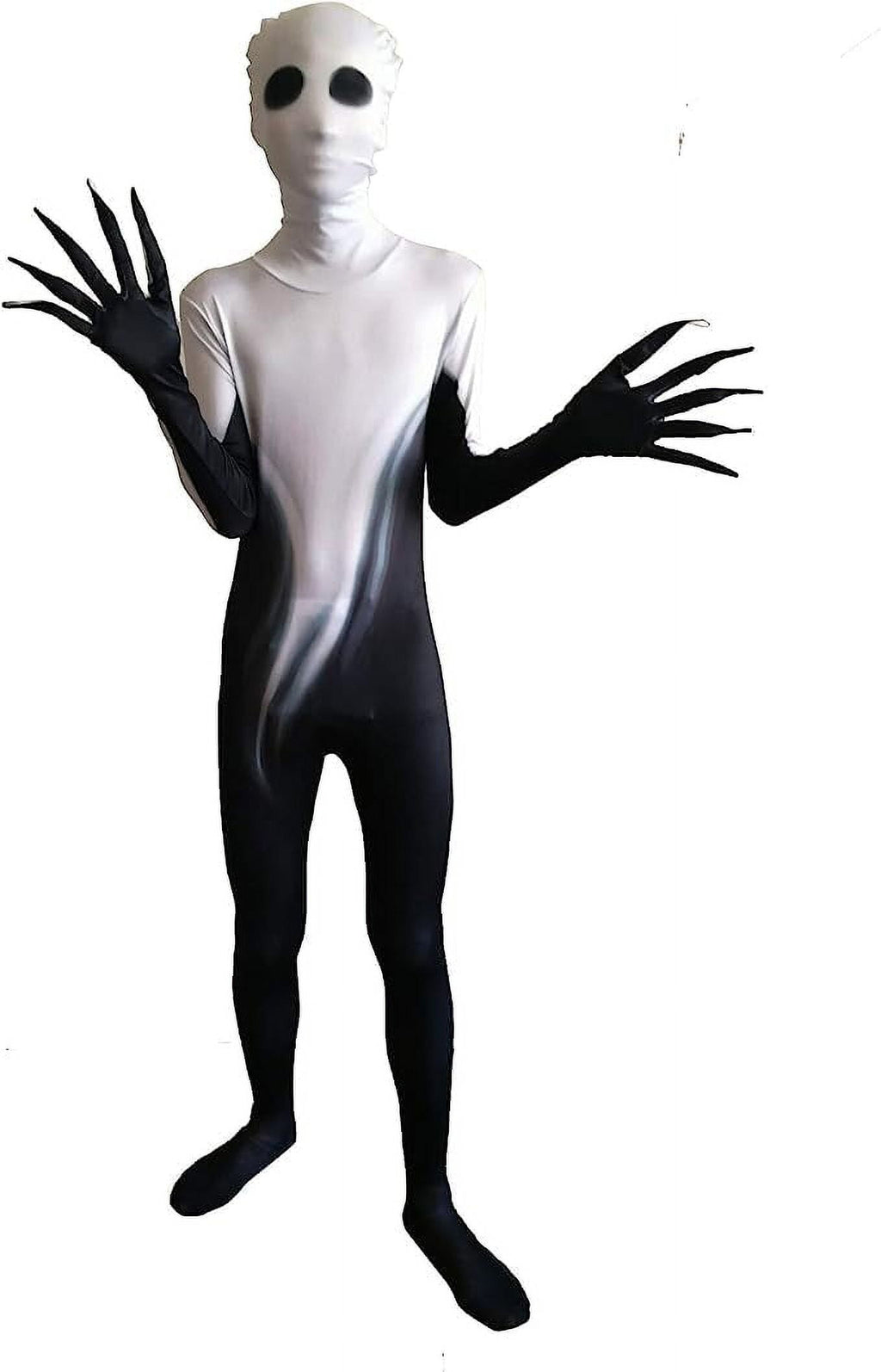 Joyfy Scary Halloween Costume for Kids, Slenderman Skin Bodysuit Skinsuit for Boys Girls Halloween Dress up Party Age up to 12 Years