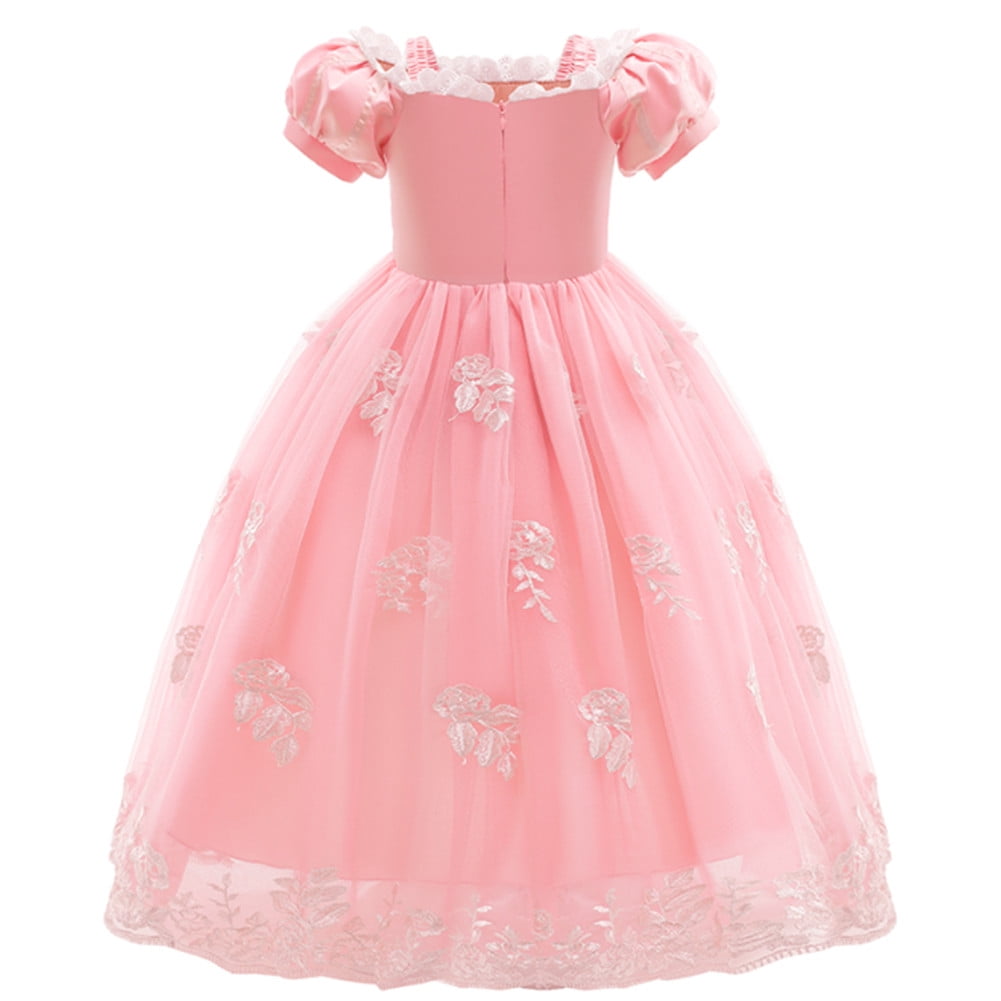 IBTOM CASTLE Little Girls Princess Halloween Cosplay Outfits for Kids Party Fancy Dress up Long Evening Gown 4-5 Years Cinderella Blue