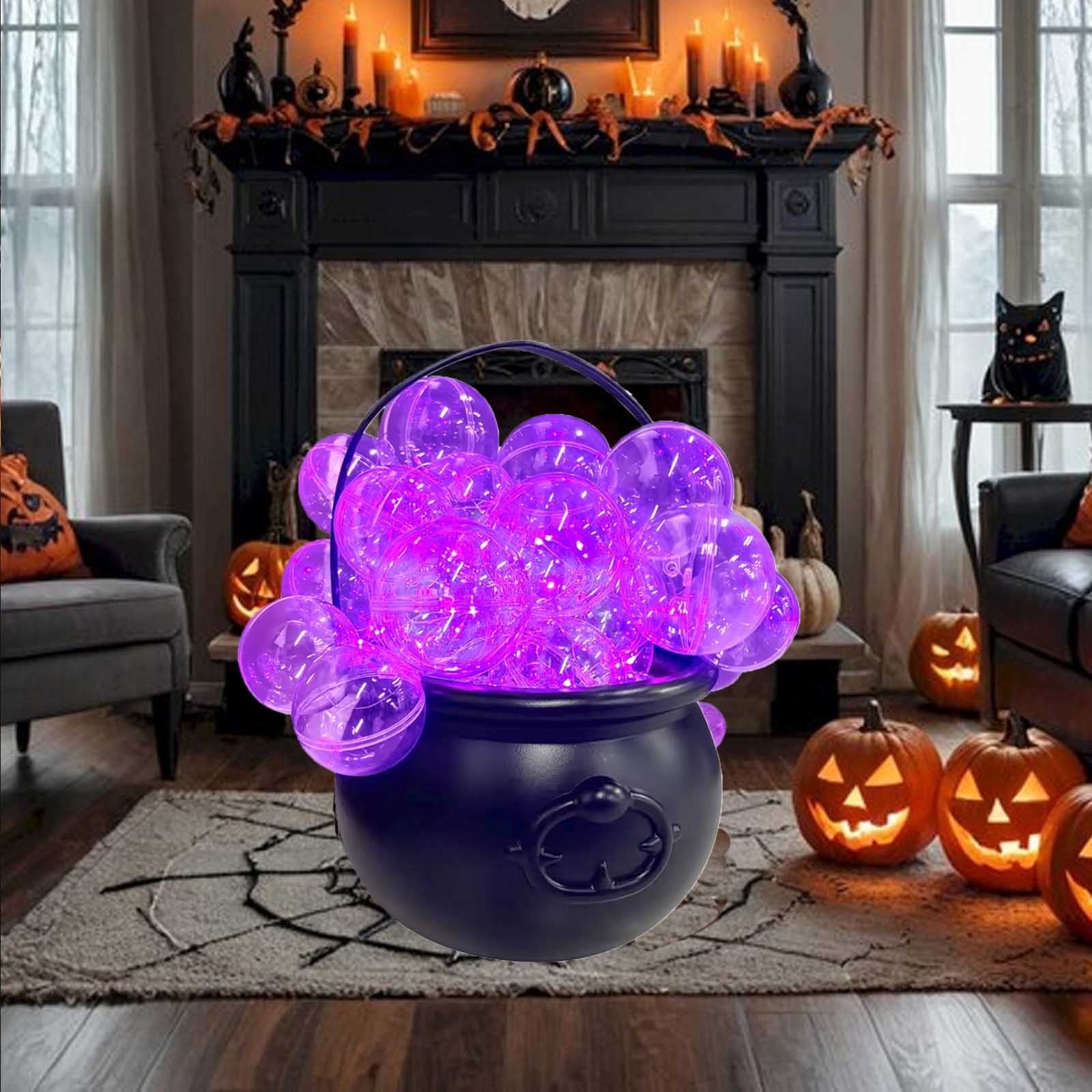 Muecwrye Halloween Decorations Outdoor, Halloween Clearance! Halloween Witches Cauldron with Lights, DIY Bubbling Cauldron Set Decor for Home Porch Outside, Halloween Party Supplies( Without Tripod)