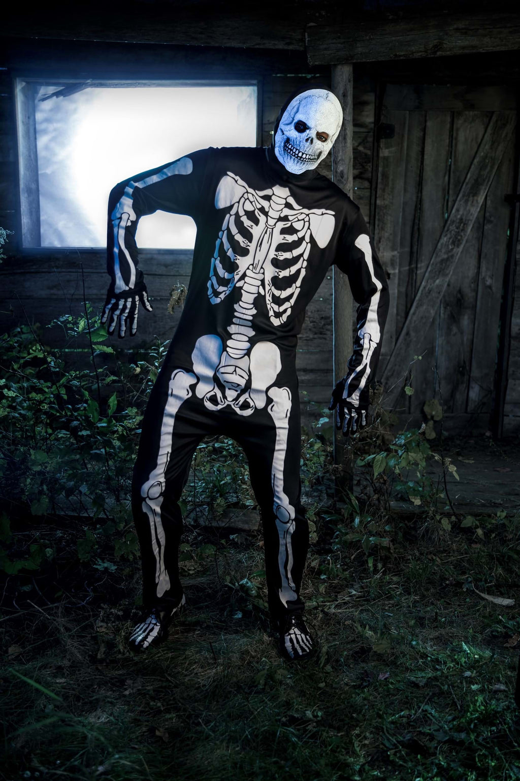 Fun World Skeleton Men's Halloween Fancy-Dress Costume, Standard