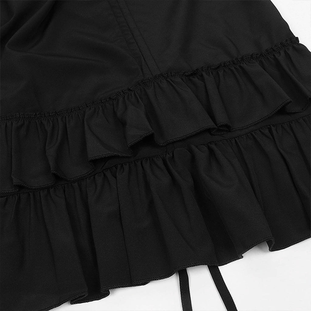 Wiyuqeen Women's Gothic Lace Dress Halloween Vampire Corset Lace-up Mini Dress with Detachable Choker Steampunk Victorian Pirate Dresses