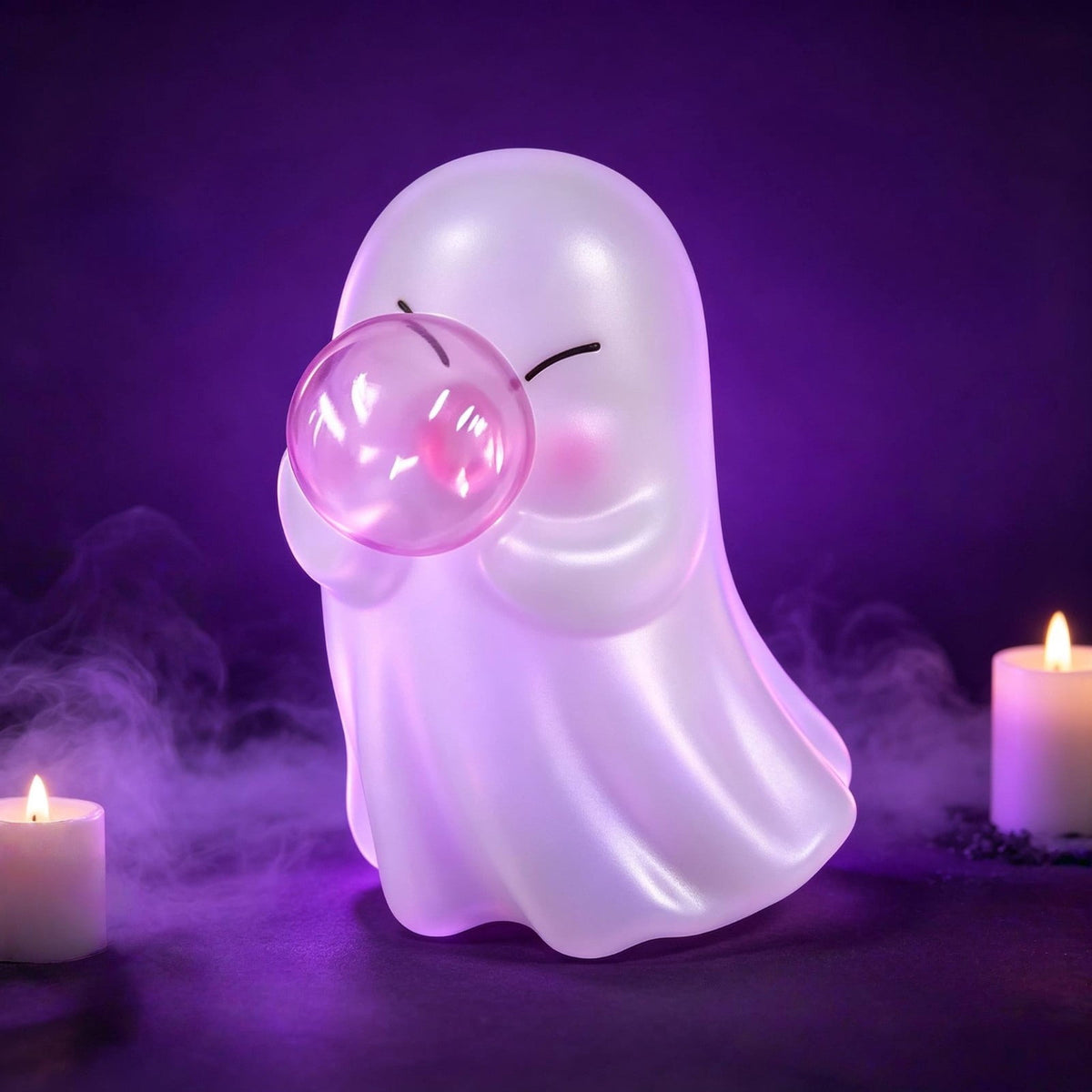Cute Reading Ghost in Teacup Figurine, Resin Ghost Statue with Pink Bow Heart Floral Cup, Table Centrepiece Tiered Tray Desk Shelf Decor, Small Halloween Decorations, 4.5 Inch