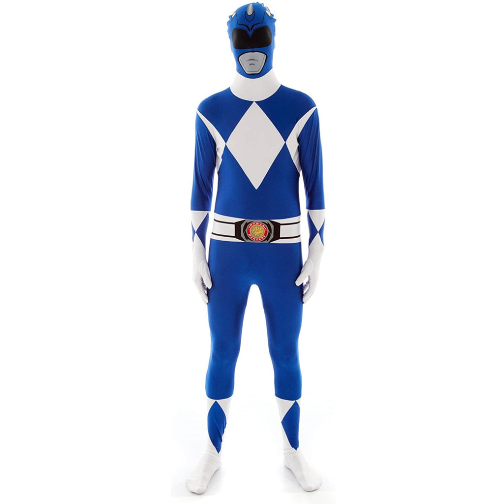 Morphsuits Adult Blue Power Ranger Morphsuit Mens Superhero Fancy Dress Costume Halloween Blue M