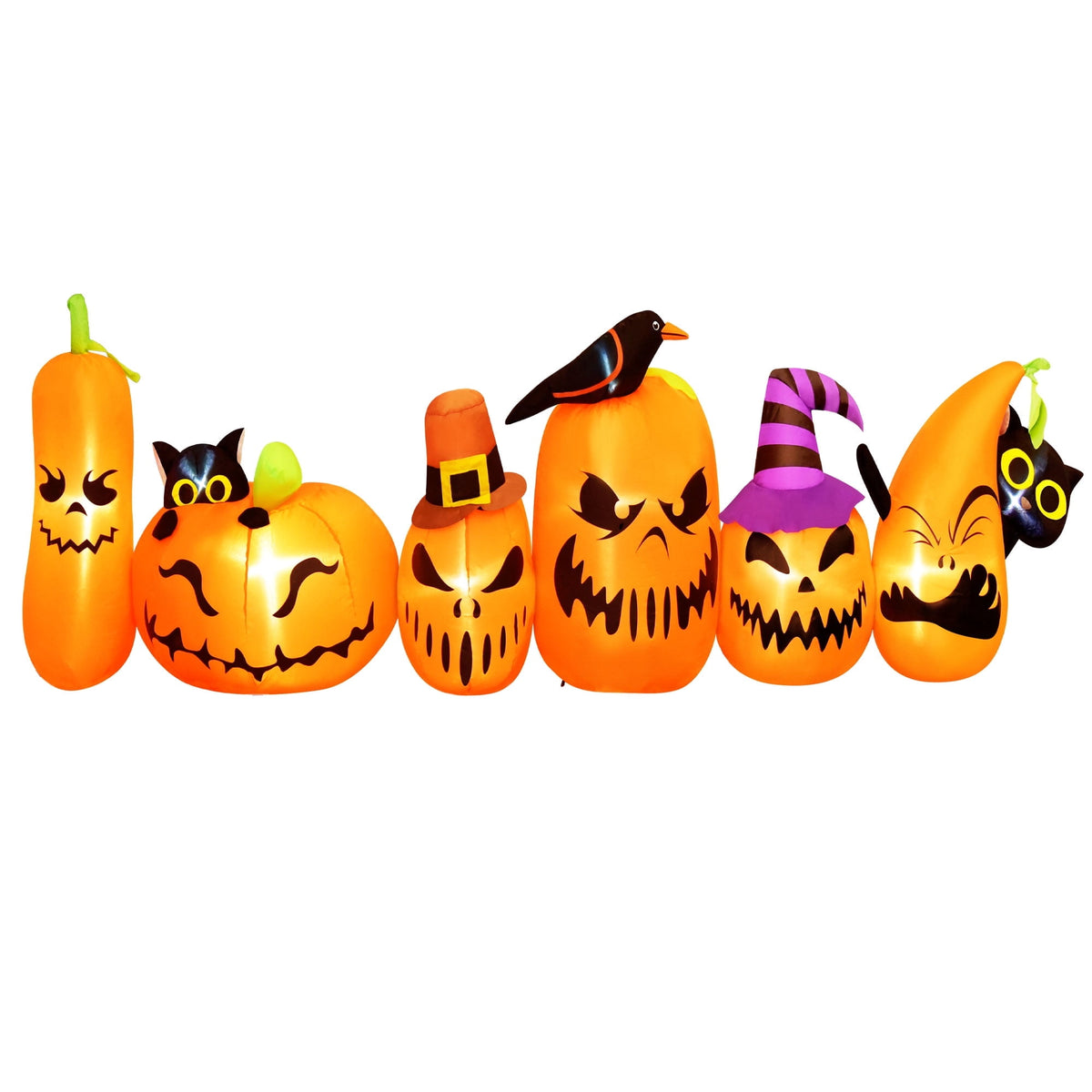 7 Ft Halloween Inflatables Pumpkin Outdoor Decoration Build-in LED Lights Blow Up for Outdoor, Yard, Indoor, Grden, Lawn Decoration, Orange