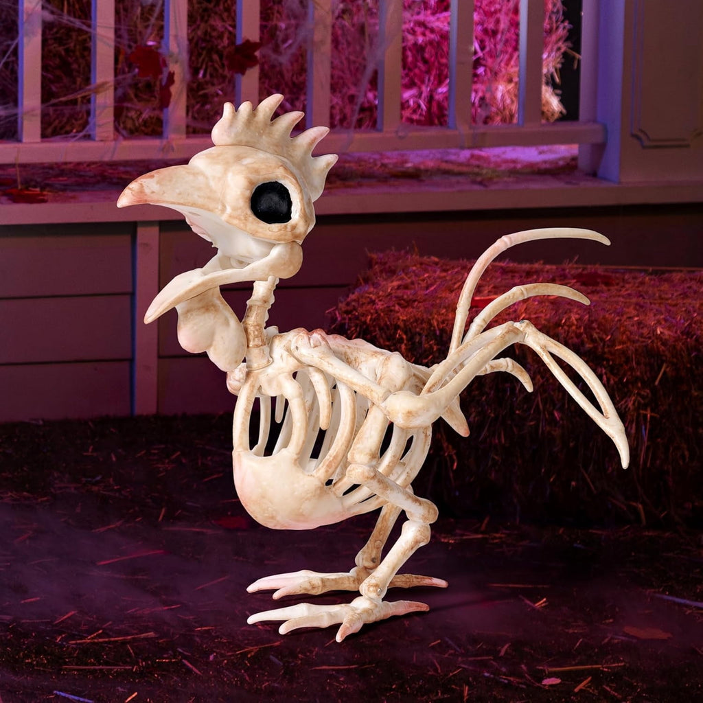 Joyfy 2 Pcs Duck Skeleton Halloween Decoration,4.5 Inch Posable Plastic Animals Halloween Skeleton for Indoor Outdoor Halloween Decorations,Haunted House Party Props