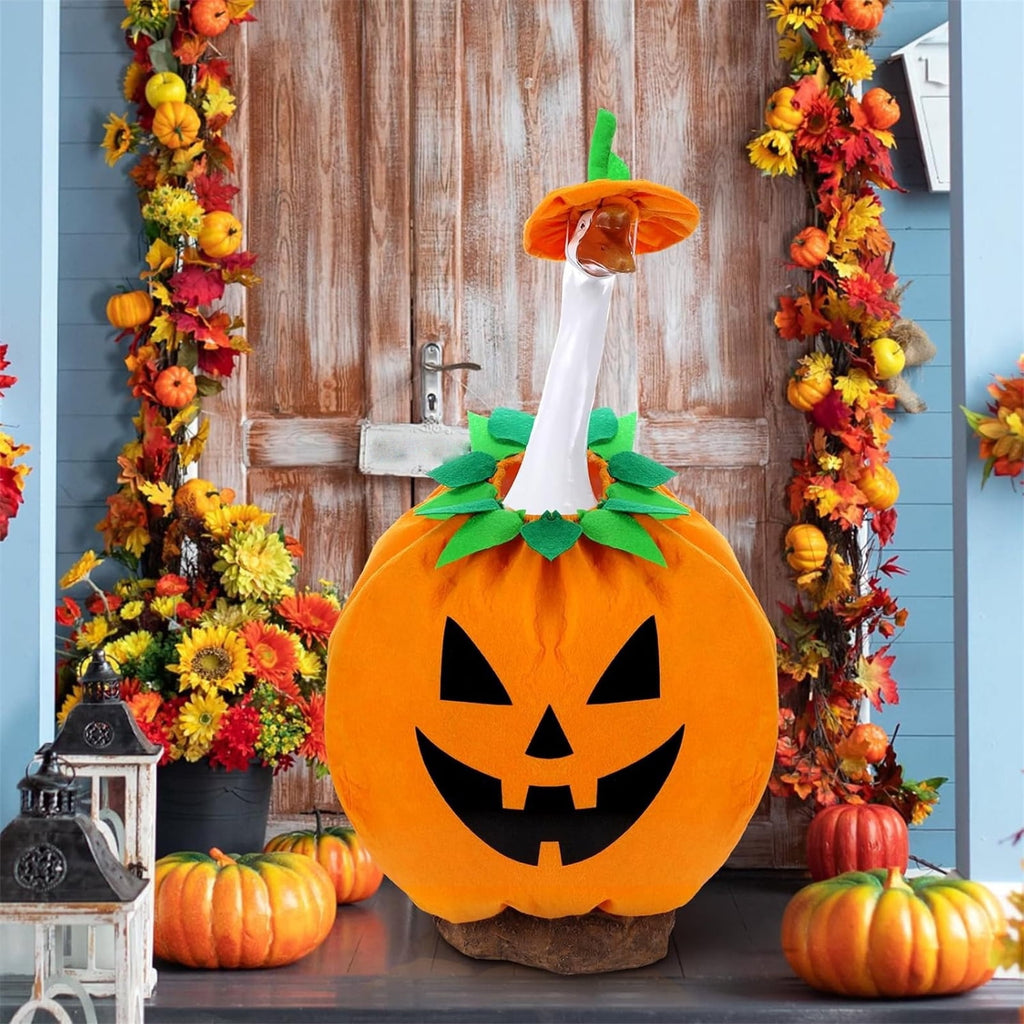 Bat Witch Hat Spiderweb Halloween Goose Clothes Fit 17/23In Cement Plastic Lawn Goose, Stylish Full Set for Outdoor Yard Patio Garden Seasonal Halloween Home Ornamental Arrangement