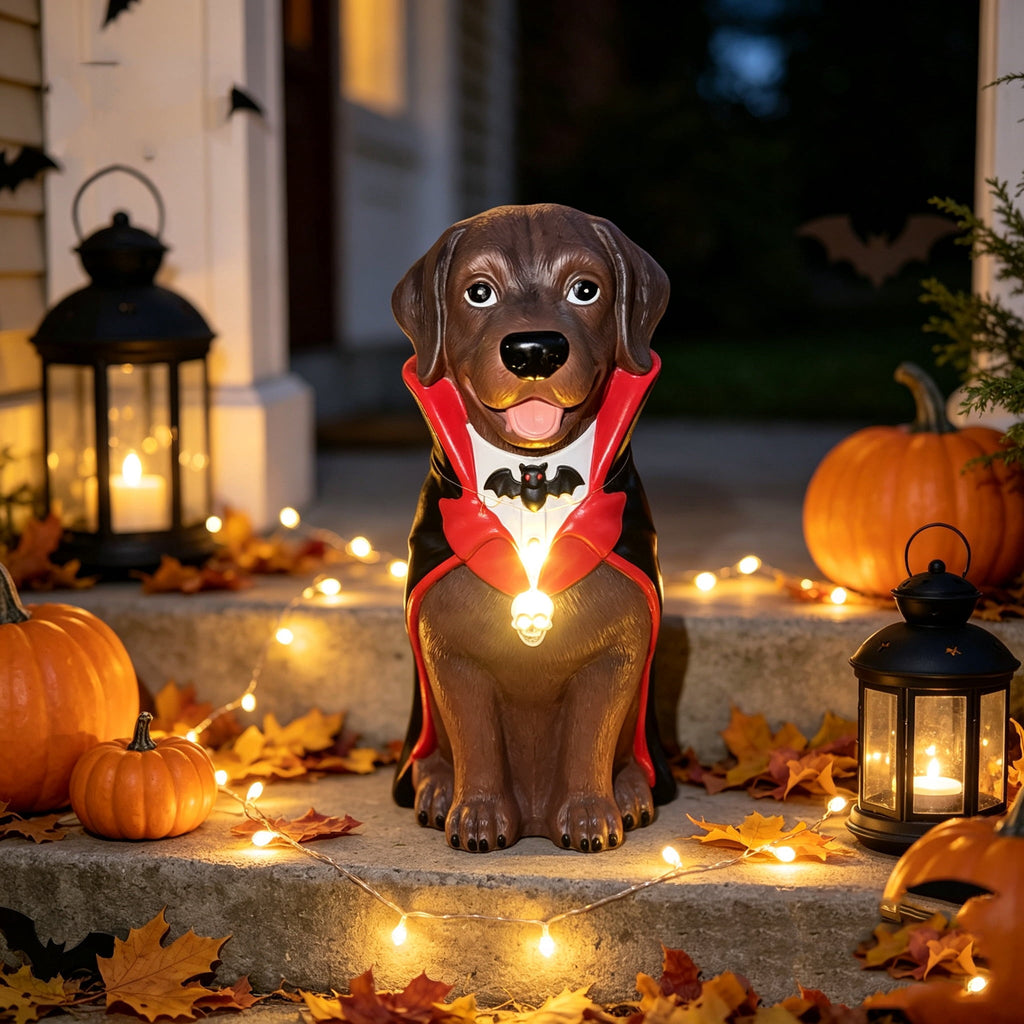 Clearance! Christmas Golden Retriever Statue with LED Lights, Cute Dog Holding Puppy Figurine, Christmas Decoration Indoor Outdoor, Gift for Kiddo Adults