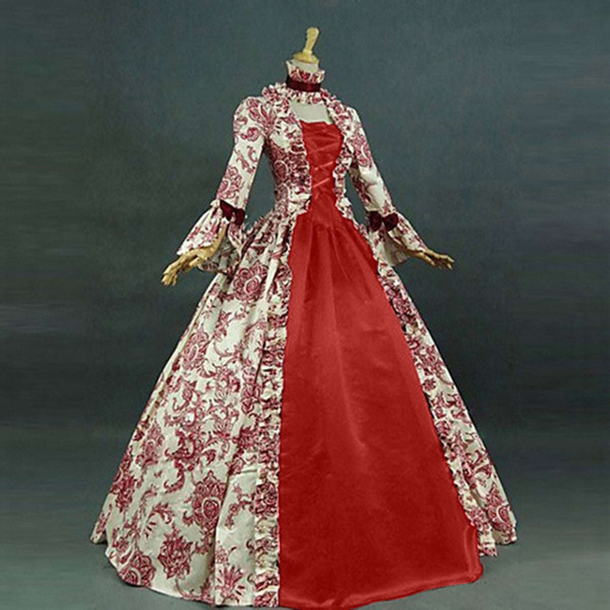 DDAPJ pyju Medieval Dress for Women Evening Masquerade Ball Gowns Vintage 1700S Victorian Renaissance Costume Green XXXXXL