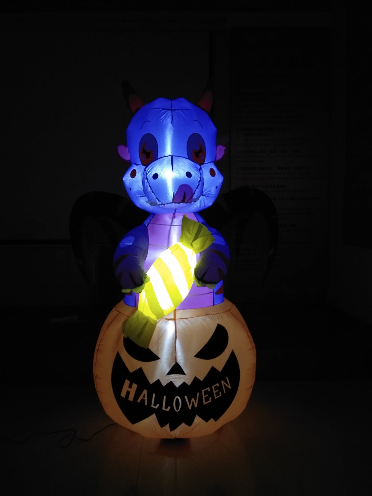 Wicks Outdoor Living 5 Ft Dinosaur Inflatable with LED Lights, Halloween