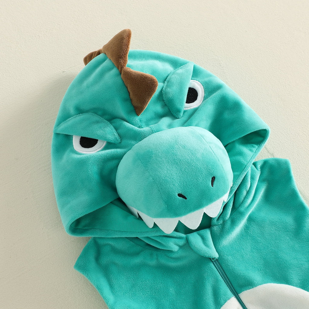 RUINIXCW Newborn Baby Boy Halloween Costume Kids Infant Animal Cosplay Outfit Toddler Fall Winter Clothes Warm Fleece Hooded Sleeveless Romper