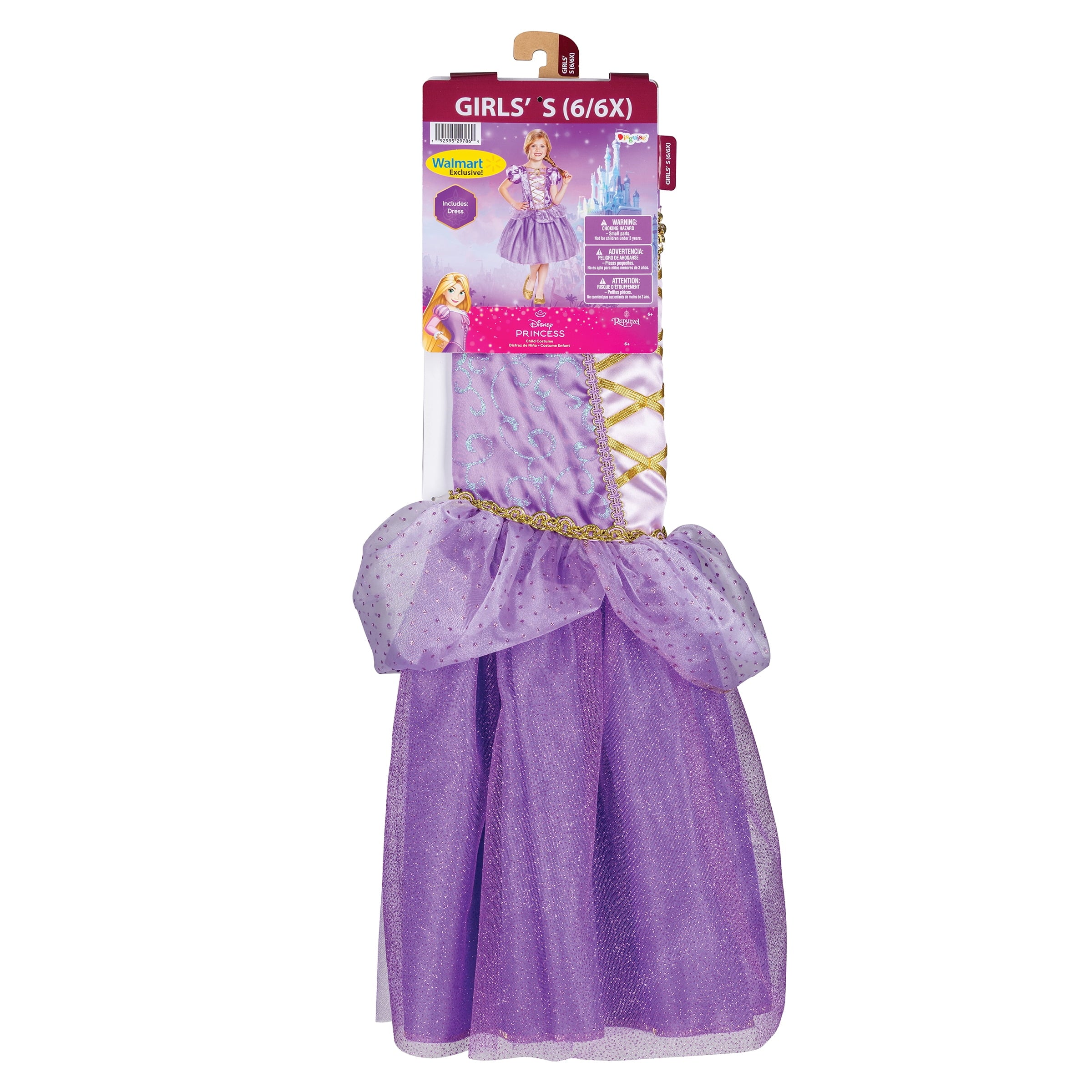 Disney Tangled Rapunzel Halloween Costume for Children, Girls Size XS (4/5), by Disguise