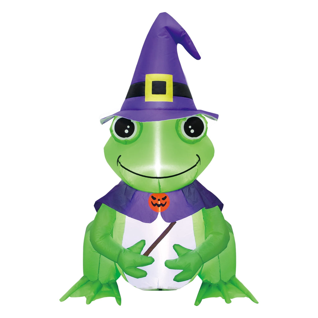 Wizard Frog Airblown Yard Inflatable, Purple and Green, 3.5', Halloween by Way To Celebrate