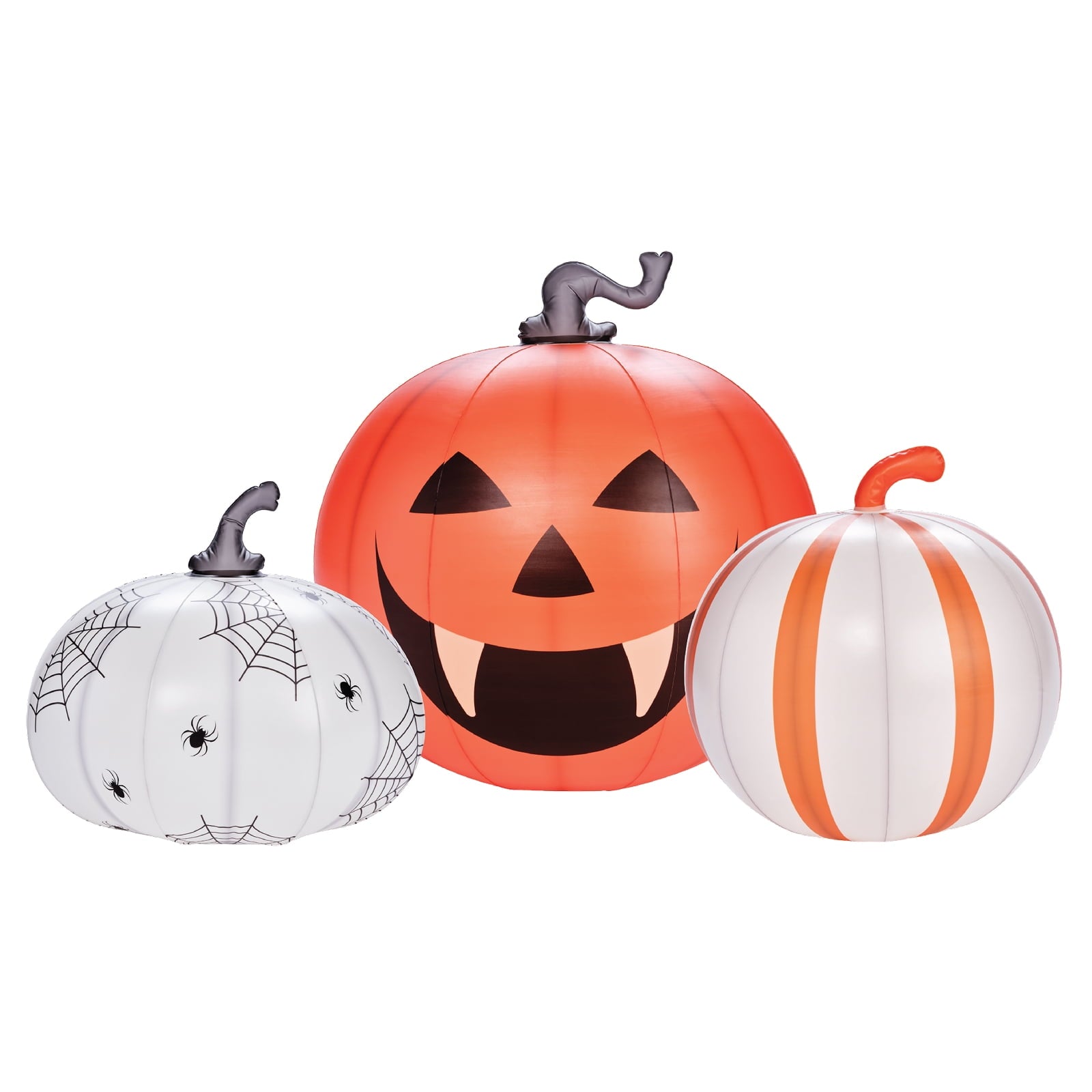 FUNBOY Inflatable Pumpkin 3-Pack Halloween Decorations Outdoor with Bonus Ghost