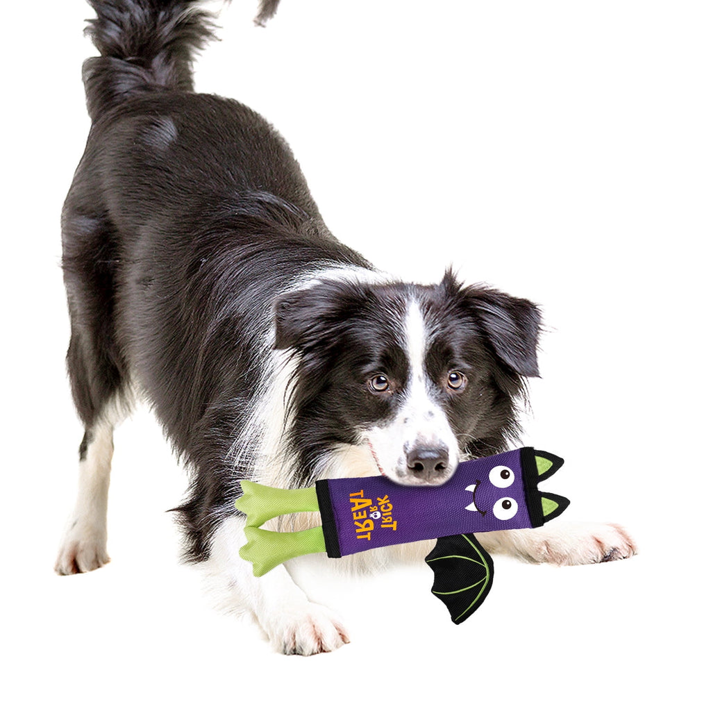 All For Paws Halloween 4-Pack Dog Toy Set - Gift Box Includes Dog Lick Mat, Puppy Squeaky Firehose Toy, Latex Dog Chew Toy & Dog Treat Dispenser