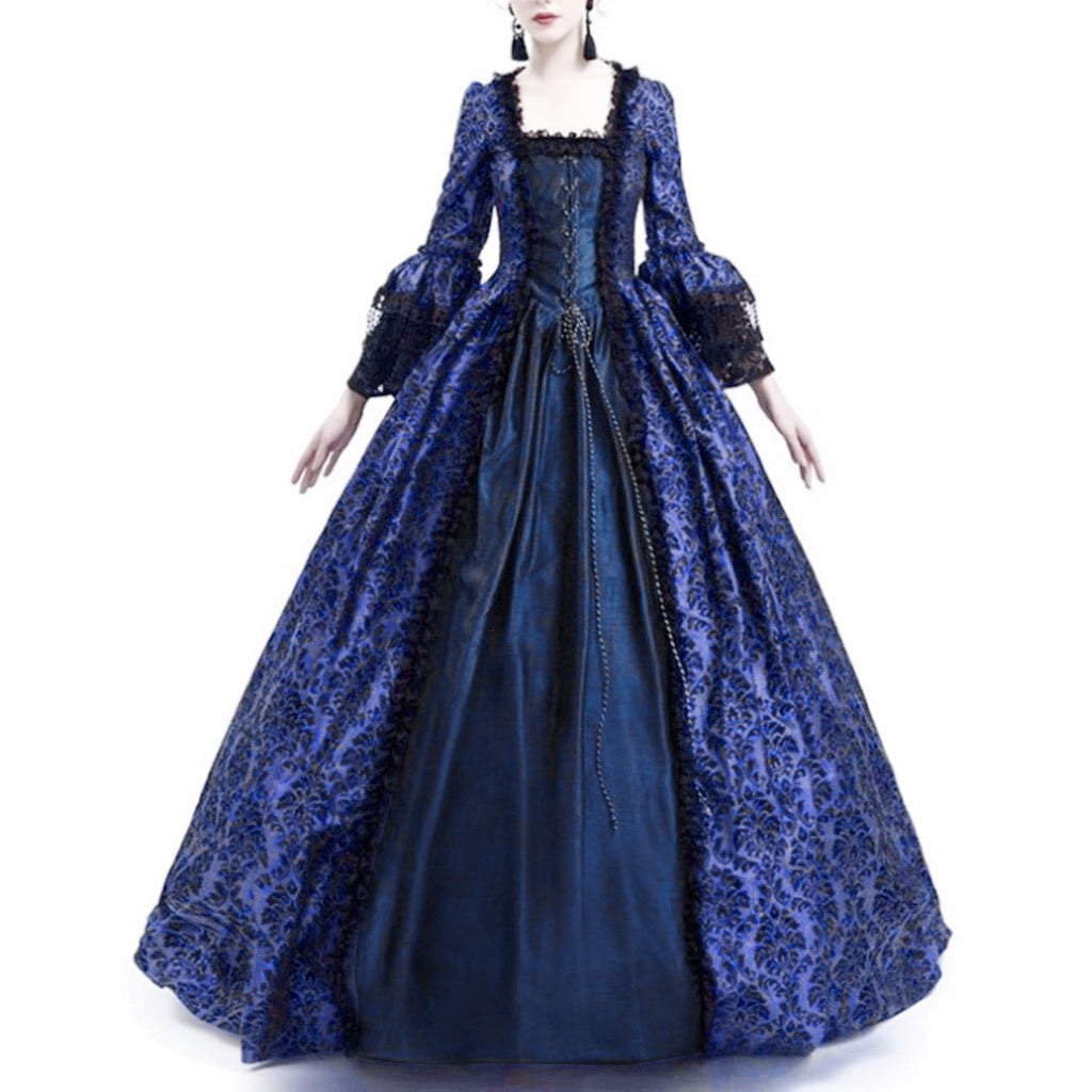 UPPADA Plus Size Victorian Dress for Women Lace Up Flare Sleeve Ball Gown with Corset Evening Party Maxi Gowns Vintage Cocktail Dress Wedding Dresses Early
