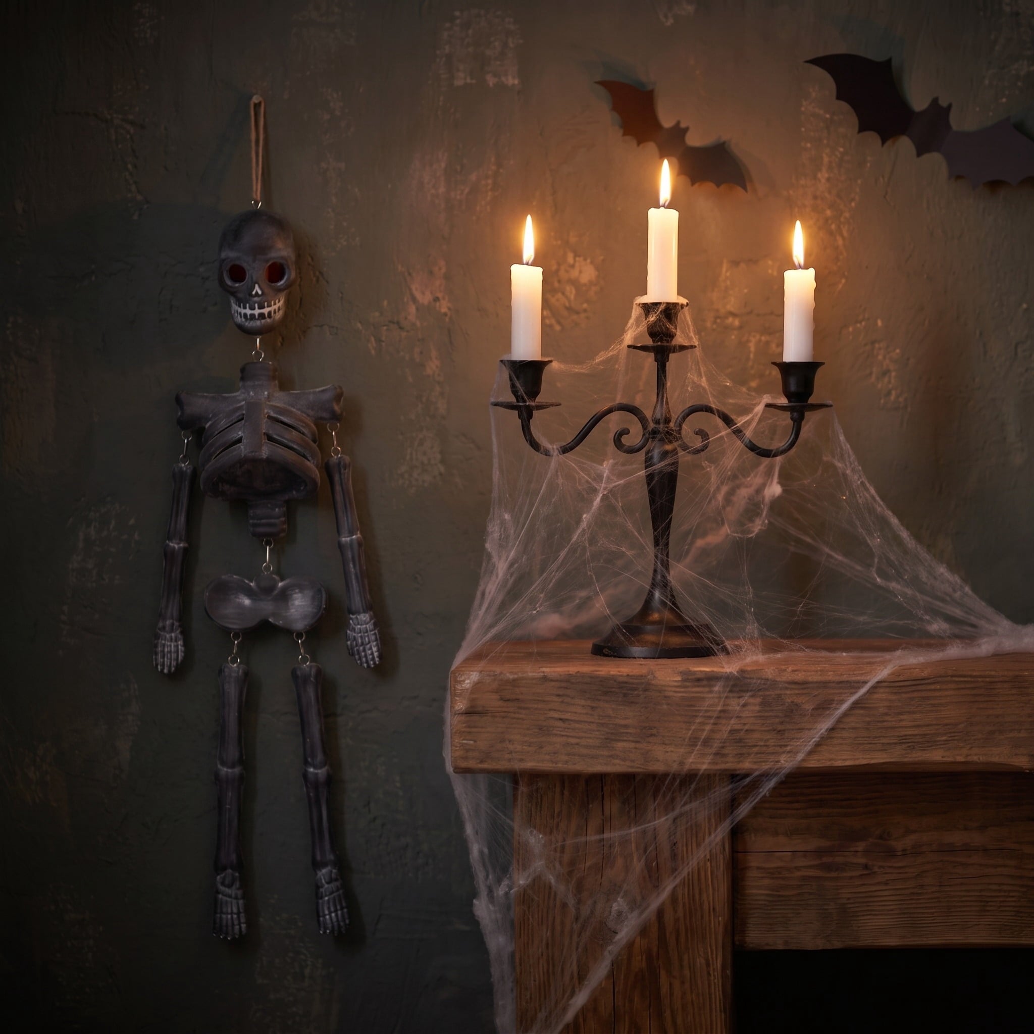 Skeleton Wall Decoration, Black, 16.7", Halloween by Way To Celebrate